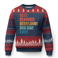 Best Bearded Beer Loving Dog Dad Ever Ugly Christmas Sweater Pet Lover Father's Day