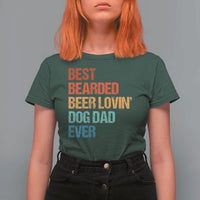 Best Bearded Beer Loving Dog Dad Ever T Shirt For Women Pet Lover Father's Day
