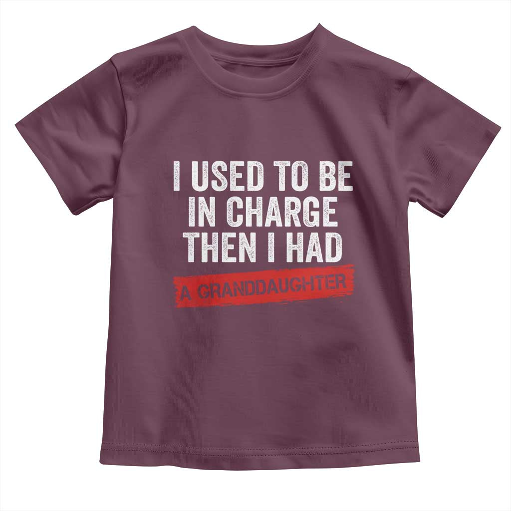 I Used To Be In Charge Then I Had A Granddaughter Toddler T Shirt Funny Girl Grandpa Father's Day