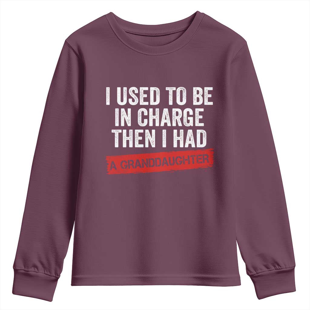I Used To Be In Charge Then I Had A Granddaughter Youth Sweatshirt Funny Girl Grandpa Father's Day