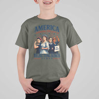 America Celebrating 250 Years Of Rejecting Kings 4th of July T Shirt For Kid
