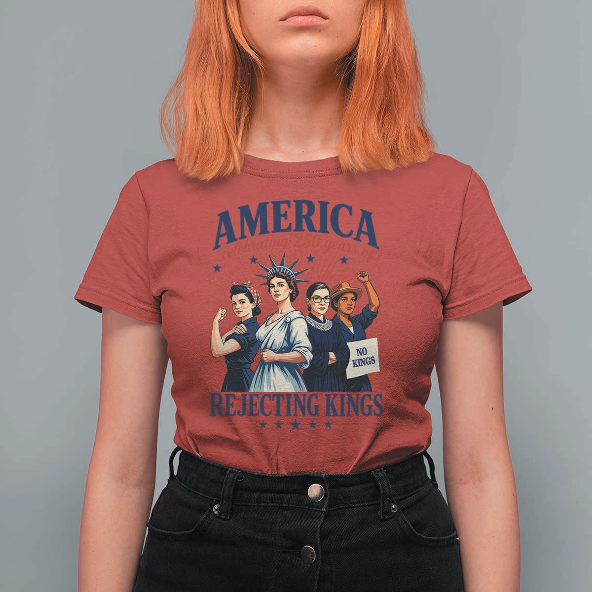 America Celebrating 250 Years Of Rejecting Kings 4th of July T Shirt For Women