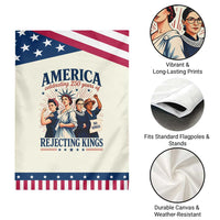 America Celebrating 250 Years Of Rejecting Kings 4th of July Patriotic Garden Flag