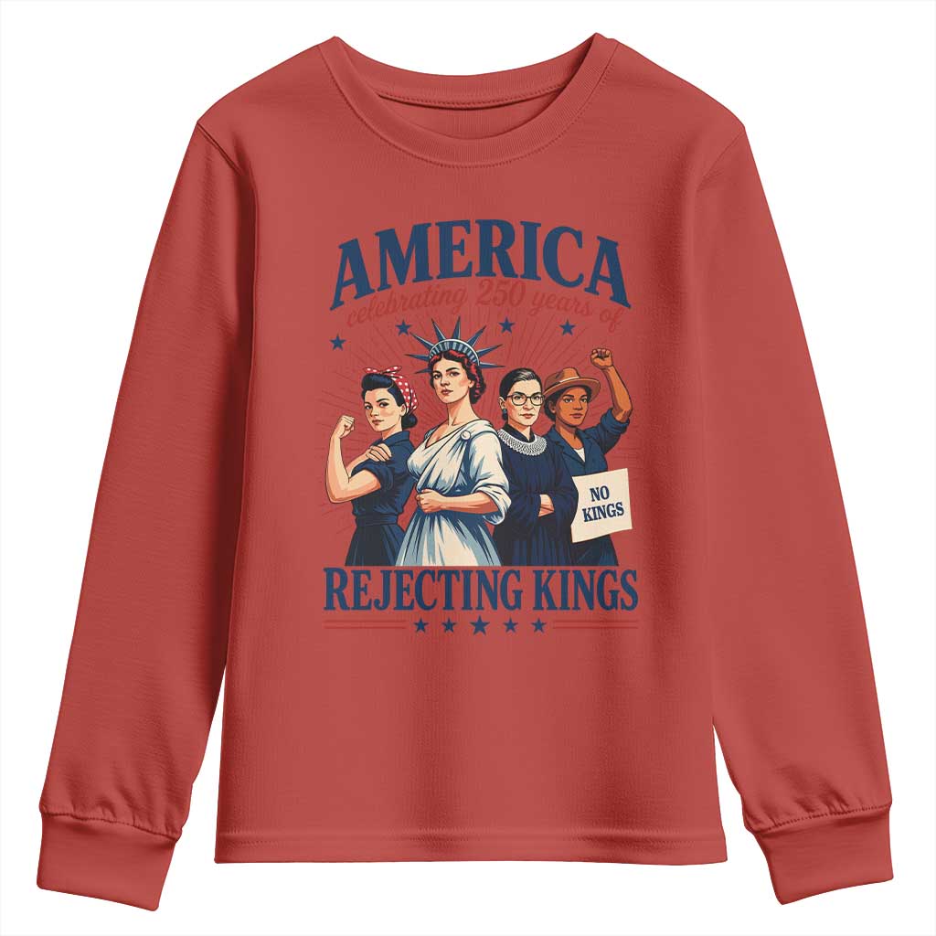 America Celebrating 250 Years Of Rejecting Kings 4th of July Youth Sweatshirt