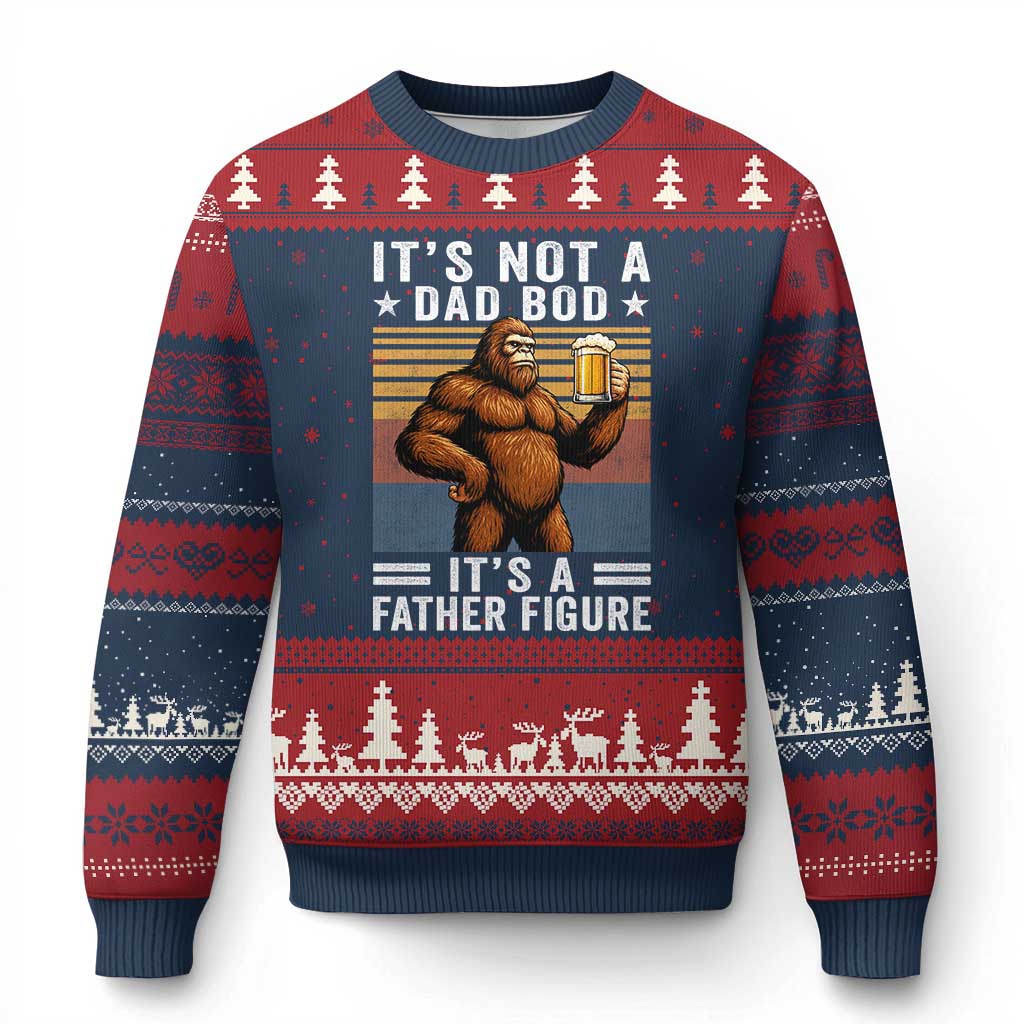 It Is Not A Dad Bod It Is A Father Figure Ugly Christmas Sweater Funny Beer Bigfoot Dad Father's Day