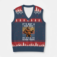 It Is Not A Dad Bod It Is A Father Figure V-Neck Knit Sweater Vest Funny Beer Bigfoot Dad Father's Day