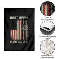 Best Effin Bonus Dad Ever Garden Flag Step Dad Fathers Day Vintage American Flag