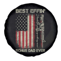 Best Effin Bonus Dad Ever Spare Tire Cover Step Dad Fathers Day Vintage American Flag