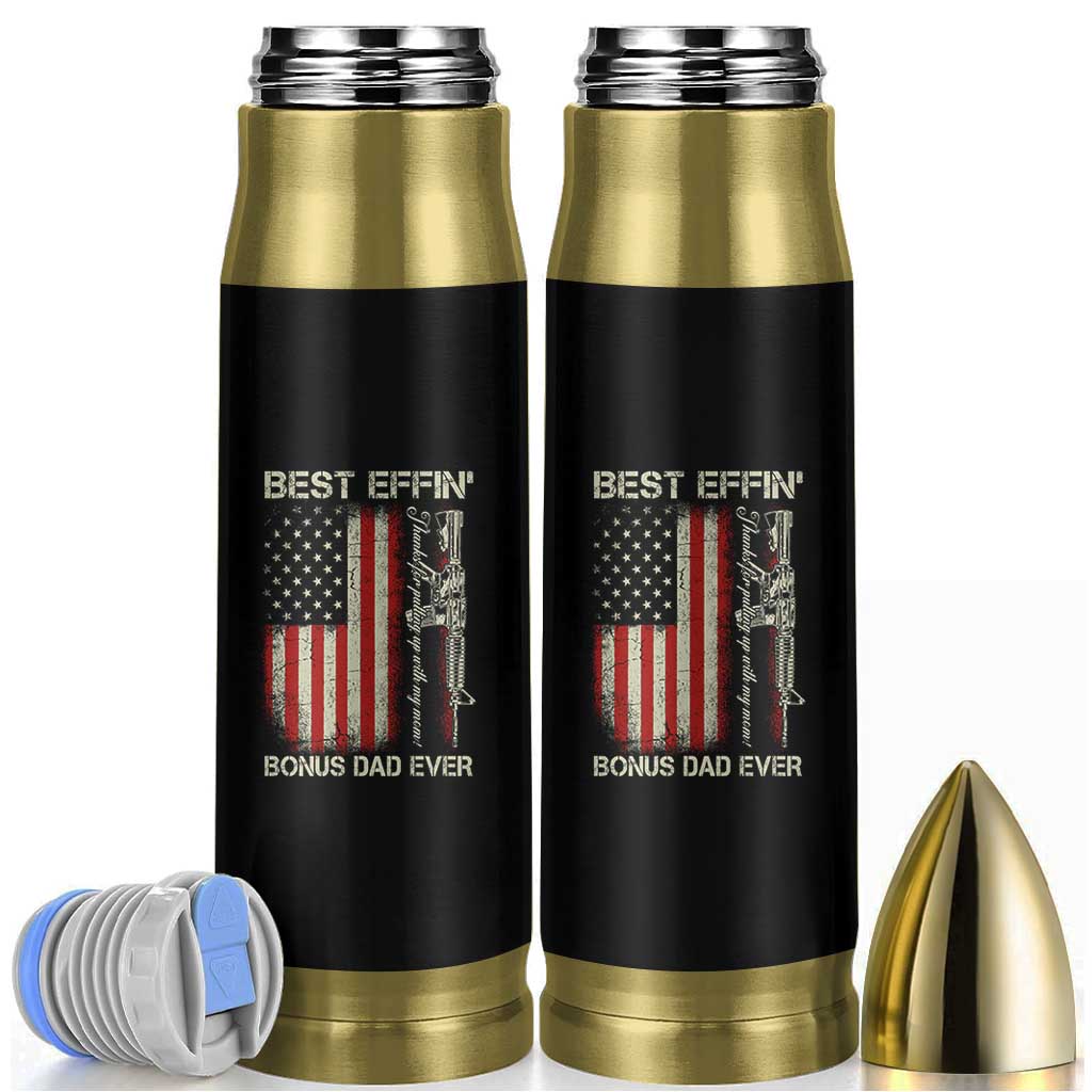 Best Effin Bonus Dad Ever Bullet Tumbler Step Dad Fathers Day Vintage American Flag
