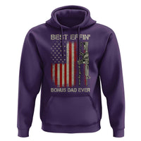 Best Effin Bonus Dad Ever Hoodie Step Dad Fathers Day Vintage American Flag