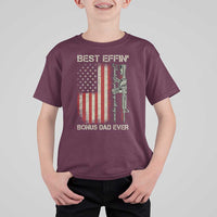 Best Effin Bonus Dad Ever T Shirt For Kid Step Dad Fathers Day Vintage American Flag
