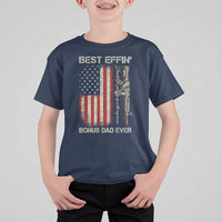 Best Effin Bonus Dad Ever T Shirt For Kid Step Dad Fathers Day Vintage American Flag