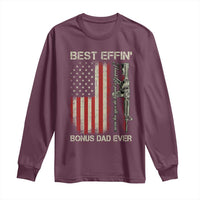 Best Effin Bonus Dad Ever Long Sleeve Shirt Step Dad Fathers Day Vintage American Flag