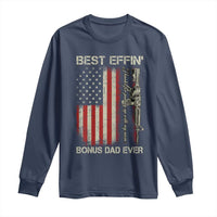 Best Effin Bonus Dad Ever Long Sleeve Shirt Step Dad Fathers Day Vintage American Flag