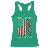 Best Effin Bonus Dad Ever Racerback Tank Top Step Dad Fathers Day Vintage American Flag