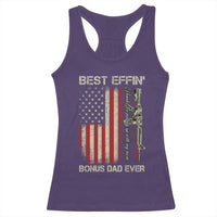 Best Effin Bonus Dad Ever Racerback Tank Top Step Dad Fathers Day Vintage American Flag