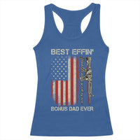 Best Effin Bonus Dad Ever Racerback Tank Top Step Dad Fathers Day Vintage American Flag