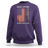 Best Effin Bonus Dad Ever Sweatshirt Step Dad Fathers Day Vintage American Flag