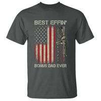 Best Effin Bonus Dad Ever T Shirt Step Dad Fathers Day Vintage American Flag