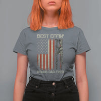 Best Effin Bonus Dad Ever T Shirt For Women Step Dad Fathers Day Vintage American Flag