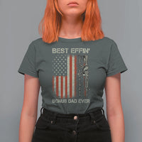 Best Effin Bonus Dad Ever T Shirt For Women Step Dad Fathers Day Vintage American Flag