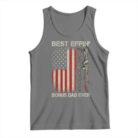 Best Effin Bonus Dad Ever Tank Top Step Dad Fathers Day Vintage American Flag
