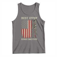 Best Effin Bonus Dad Ever Tank Top Step Dad Fathers Day Vintage American Flag