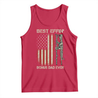 Best Effin Bonus Dad Ever Tank Top Step Dad Fathers Day Vintage American Flag