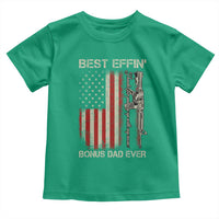 Best Effin Bonus Dad Ever Toddler T Shirt Step Dad Fathers Day Vintage American Flag