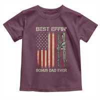 Best Effin Bonus Dad Ever Toddler T Shirt Step Dad Fathers Day Vintage American Flag