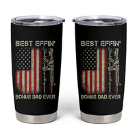 Best Effin Bonus Dad Ever Tumbler Cup Step Dad Fathers Day Vintage American Flag