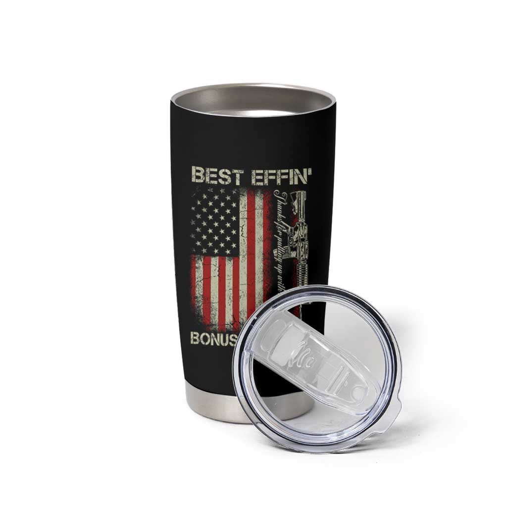 Best Effin Bonus Dad Ever Tumbler Cup Step Dad Fathers Day Vintage American Flag