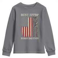 Best Effin Bonus Dad Ever Youth Sweatshirt Step Dad Fathers Day Vintage American Flag