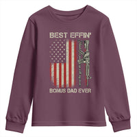 Best Effin Bonus Dad Ever Youth Sweatshirt Step Dad Fathers Day Vintage American Flag