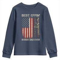 Best Effin Bonus Dad Ever Youth Sweatshirt Step Dad Fathers Day Vintage American Flag
