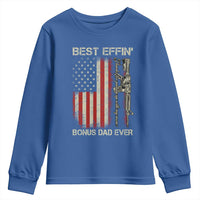 Best Effin Bonus Dad Ever Youth Sweatshirt Step Dad Fathers Day Vintage American Flag