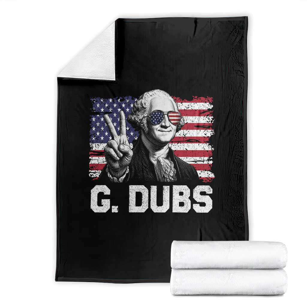 G Dubs George Washington Funny 4th Of July Throw Blanket Vintage American Flag