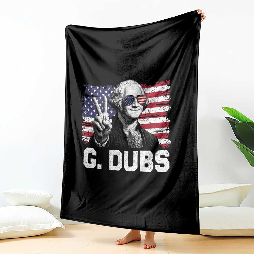 G Dubs George Washington Funny 4th Of July Throw Blanket Vintage American Flag