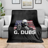 G Dubs George Washington Funny 4th Of July Throw Blanket Vintage American Flag