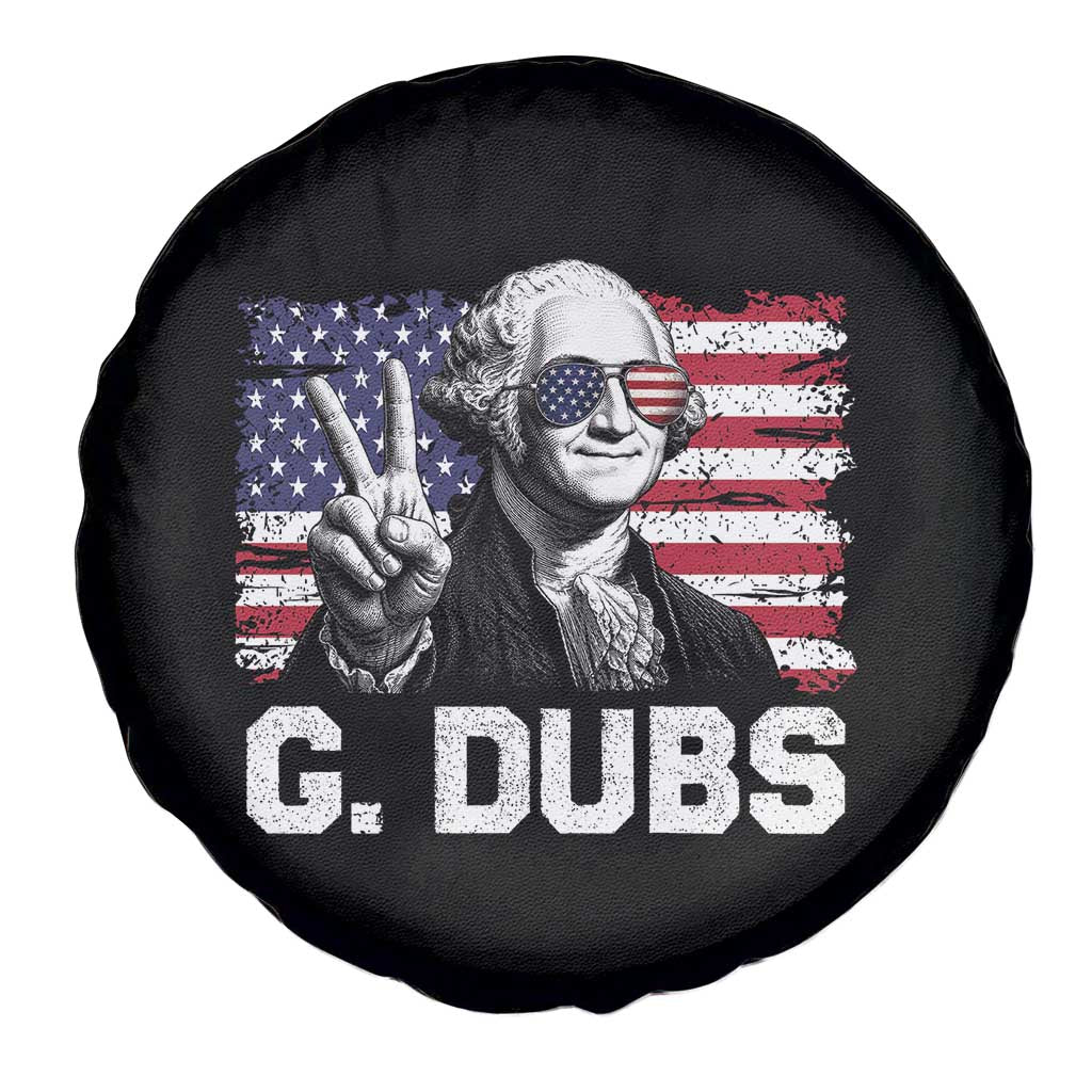 G Dubs George Washington Funny 4th Of July Spare Tire Cover Vintage American Flag