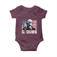 G Dubs George Washington Funny 4th Of July Baby Onesie Vintage American Flag