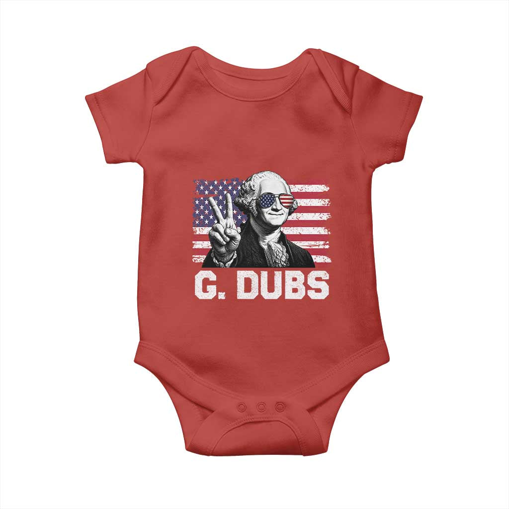 G Dubs George Washington Funny 4th Of July Baby Onesie Vintage American Flag