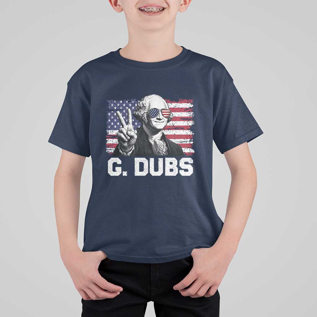 G Dubs George Washington Funny 4th Of July T Shirt For Kid Vintage American Flag