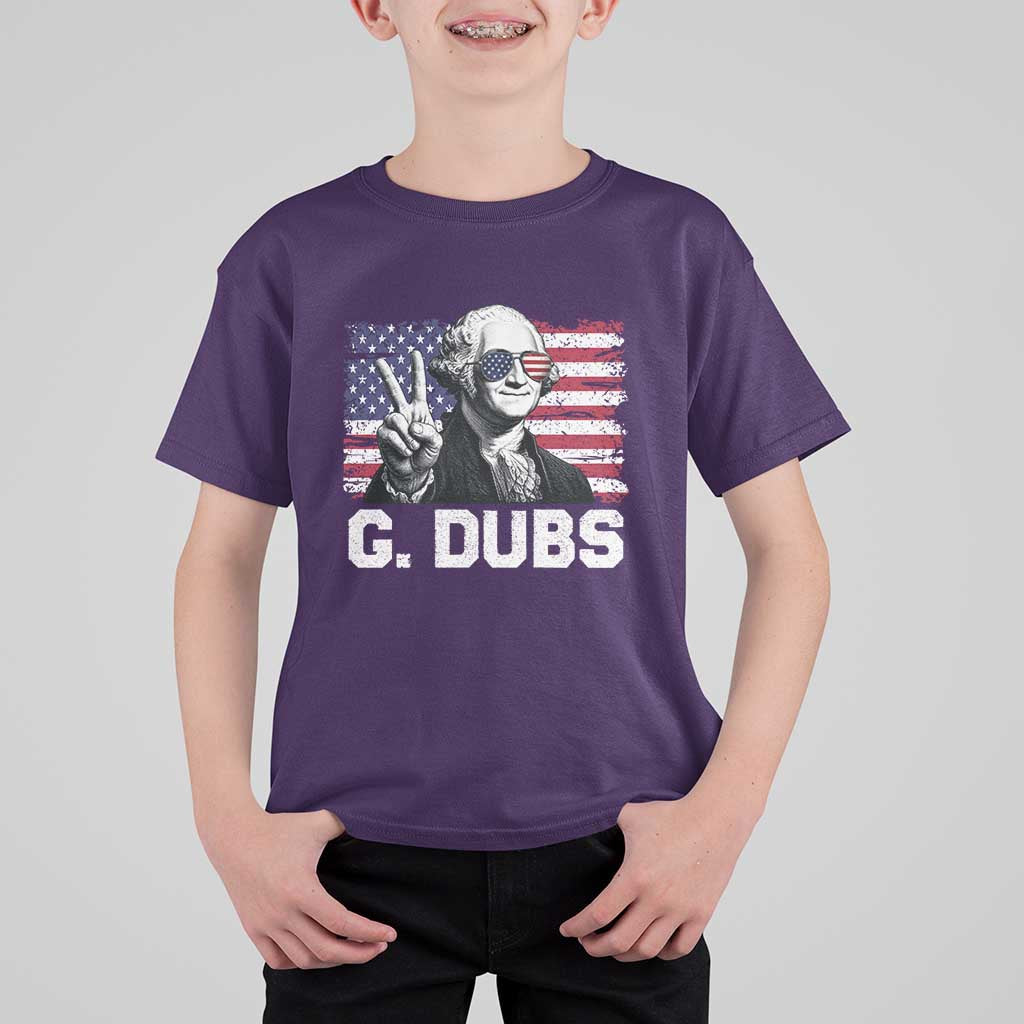 G Dubs George Washington Funny 4th Of July T Shirt For Kid Vintage American Flag