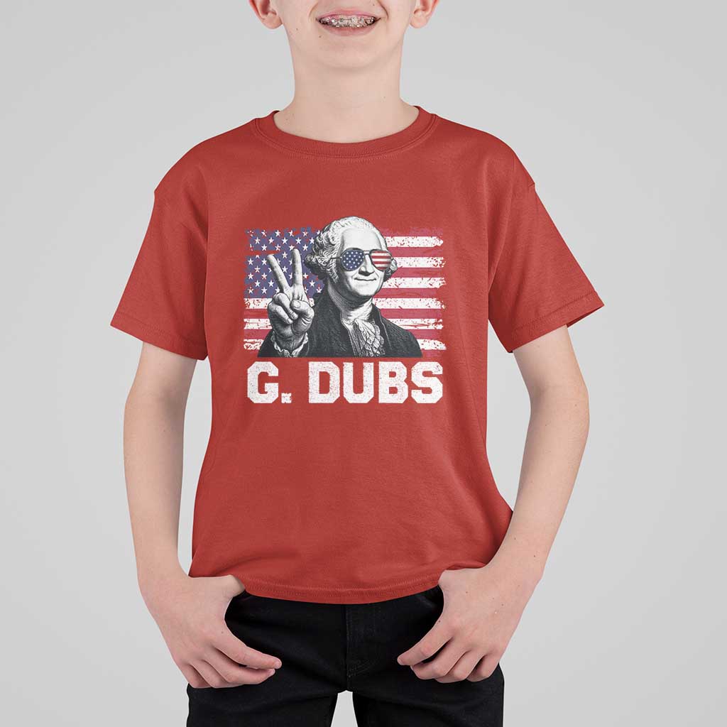 G Dubs George Washington Funny 4th Of July T Shirt For Kid Vintage American Flag