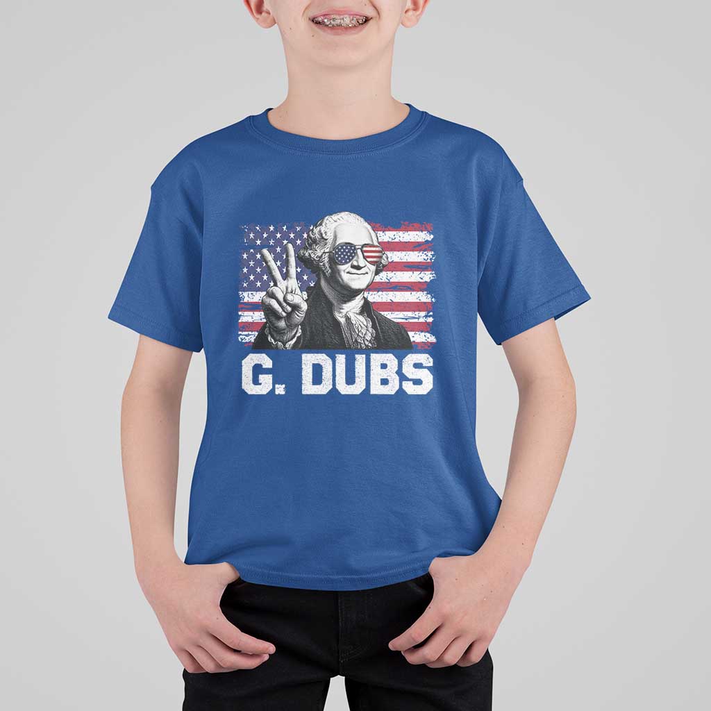 G Dubs George Washington Funny 4th Of July T Shirt For Kid Vintage American Flag