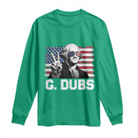 G Dubs George Washington Funny 4th Of July Long Sleeve Shirt Vintage American Flag