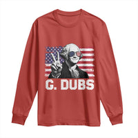 G Dubs George Washington Funny 4th Of July Long Sleeve Shirt Vintage American Flag