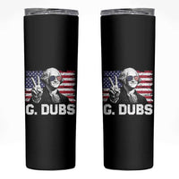 G Dubs George Washington Funny 4th Of July Skinny Tumbler Vintage American Flag
