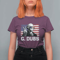 G Dubs George Washington Funny 4th Of July T Shirt For Women Vintage American Flag